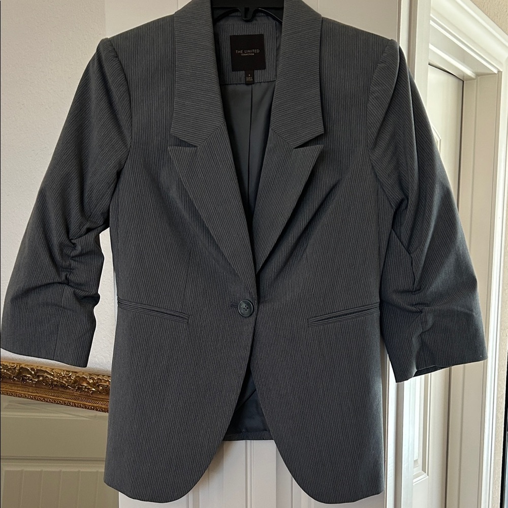 The Limited Gray Pinstripe Blazer